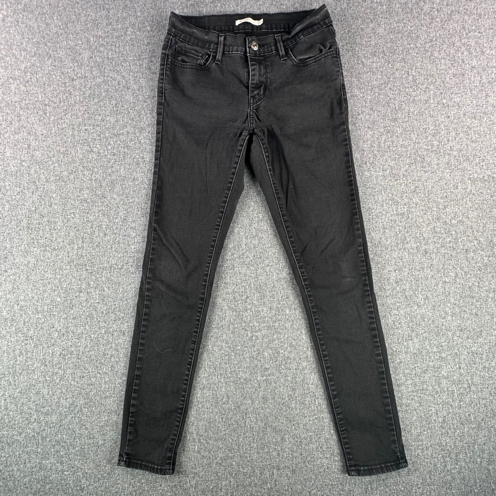 Levi's Jeans Womens 29 710 Super Skinny Black Faded Stretch Denim 17778-0034